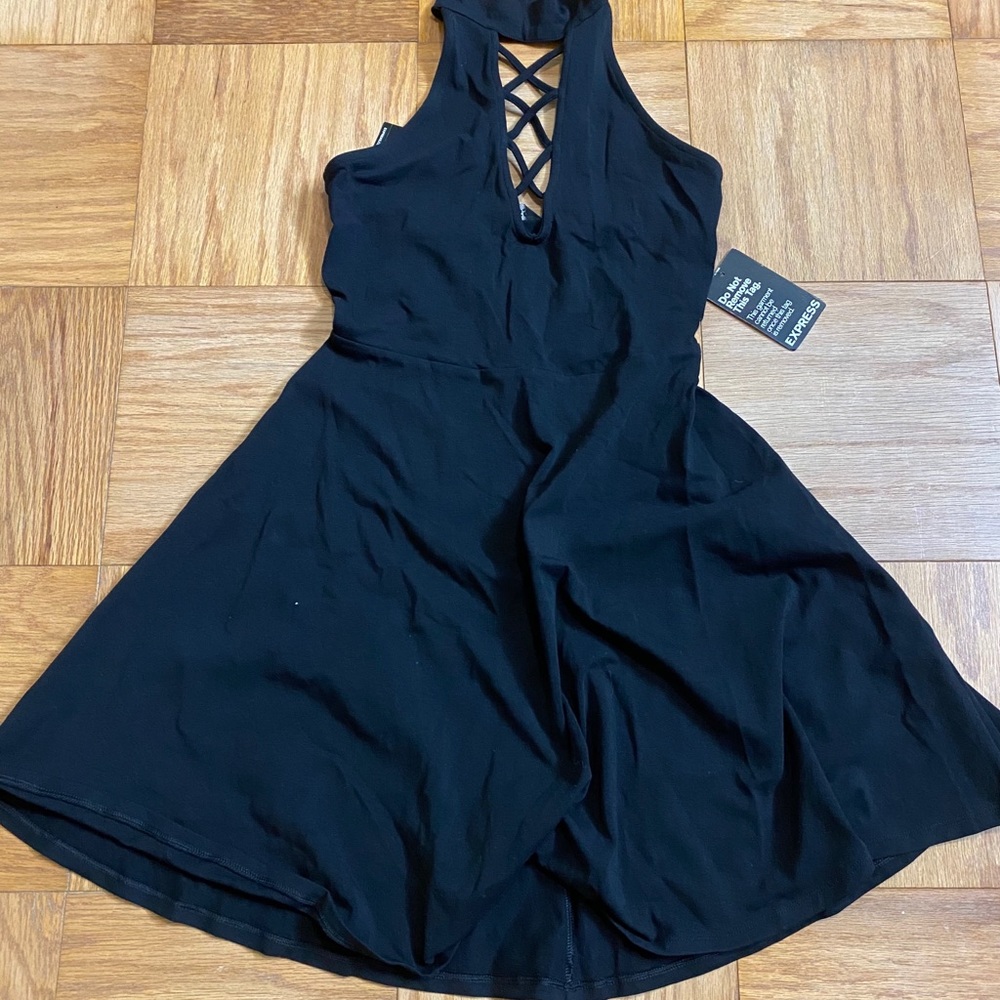 Express choker lace up dress